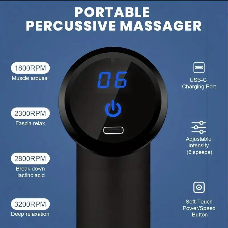 Mini Massagepistol – Tyst & bärbar | För nacke, rygg & axlar